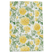 Yellow Marigold Flowers Bridal Shower ミディアムペーパーバッグ (正面)