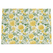 Yellow Marigold Flowers Bridal Shower ラージペーパーバッグ (正面)