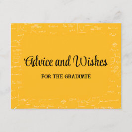 Yellow Math Graduation Party Advice for Graduate エンクロージャーカード