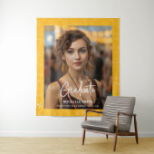 Yellow Math Handwritten Script Photo Graduation  タペストリー (インサイチュ)