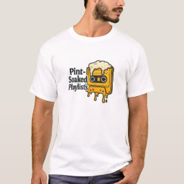Yellow Melting Beer Cassette Music Quote Tシャツ