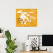 "Yellow Midge Trout Fly To Do List" Wet Fly Poster ポスター (ホームオフィス)