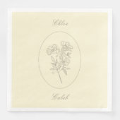 Yellow Minimalist Botanical Calligraphy Wedding  (正面)