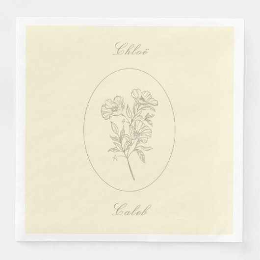 Yellow Minimalist Botanical Calligraphy Wedding  (正面)