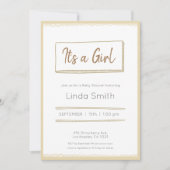 Yellow Minimalist Doodle Neutral Baby Shower  招待状 (正面)