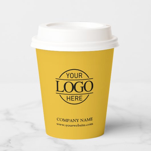Yellow Modern Corporate Company Business Logo 紙コップ (正面)
