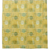Yellow Modern Geometric シャワーカーテン (正面)