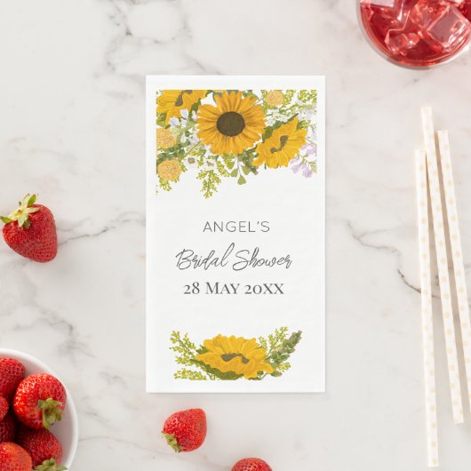 Yellow Modern Sunflowers Bouquet Bridal Shower (インサイチュ)