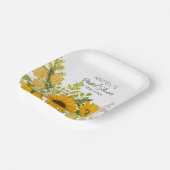 Yellow Modern Sunflowers Bouquet Bridal Shower ペーパープレート (傾斜あり)