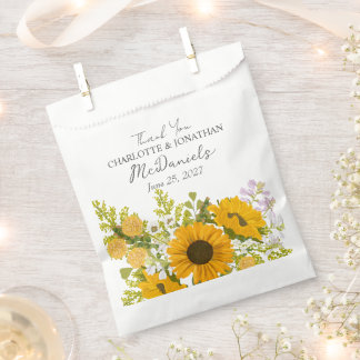 Yellow Modern Sunflowers Bouquet Wedding  フェイバーバッグ