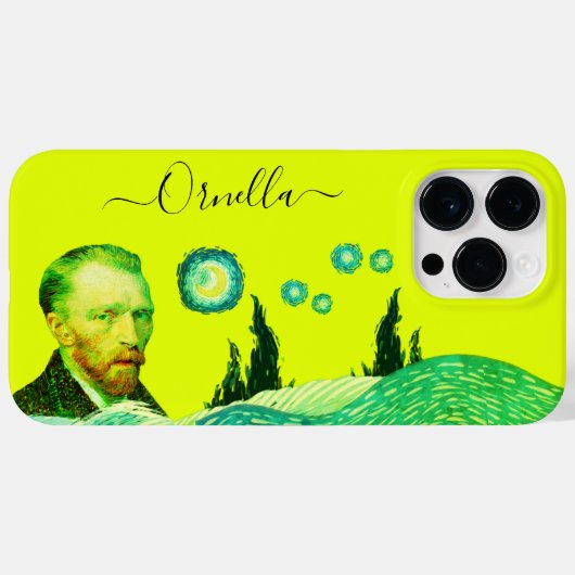 yellow modern vincent artist lemon text editable Case-Mate iPhoneケース (裏面 (横))