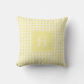 Yellow Monogram Gingham Pastel Buffalo Check クッション (正面)