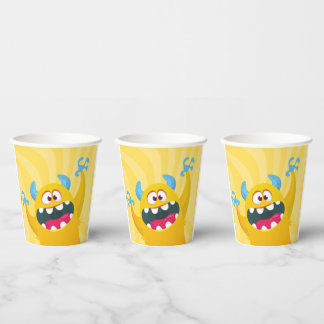 Yellow Monster Birthday Party Paper Cup for Kids 紙コップ