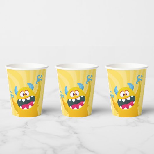 Yellow Monster Birthday Party Paper Cup for Kids 紙コップ (複数)