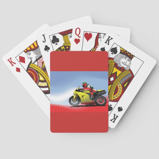 Yellow Motorcycle Playing Cards トランプ (裏面)