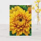 Yellow Mum Flower Floral Art Blank Card カード (黄色い花)