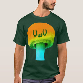 Yellow Mushroom  Anime UWU Face  Trippy Psychedeli Tシャツ