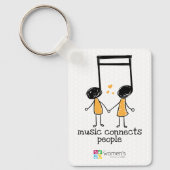Yellow Music Connects People Keychain キーホルダー (正面)
