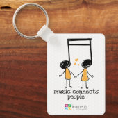 Yellow Music Connects People Keychain キーホルダー (正面)