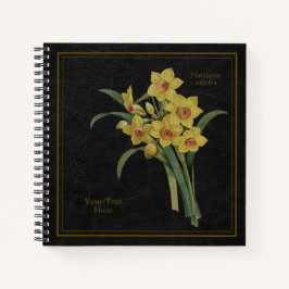 Yellow Narcissus Tazetta Black Notebook ノートブック