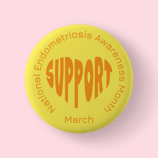 Yellow National Endometriosis Awareness Month 缶バッジ