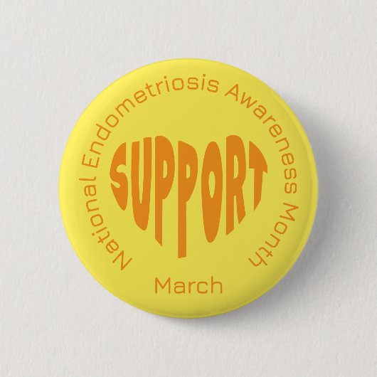 Yellow National Endometriosis Awareness Month 缶バッジ (正面)