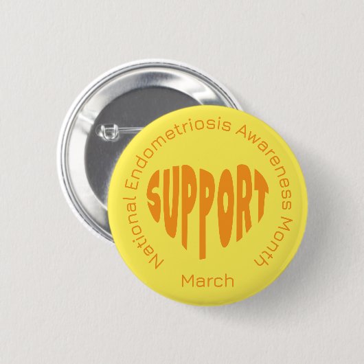 Yellow National Endometriosis Awareness Month 缶バッジ (正面&裏面)