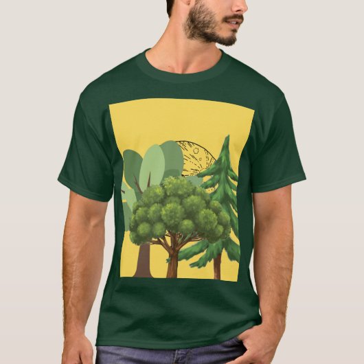 YELLOW NATURE FOREST MOON Tシャツ (正面)