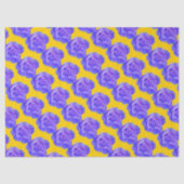 Yellow Navy Blue Floral Patterns Flowers Roses 薄葉紙 (正面)