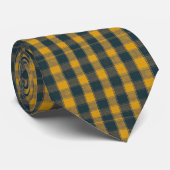 Yellow & Navy Blue Plaid Pattern Necktie Tie ネクタイ (ロール)