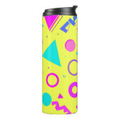 Yellow Neon Memphis Geometric 80s Design タンブラー (回転左)