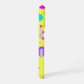 Yellow Neon Memphis Geometric 80s Design iPhone 16ケース (右側面)