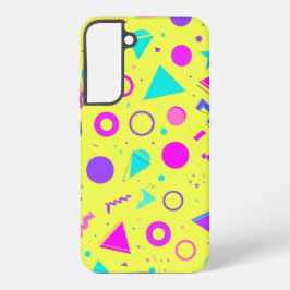 Yellow Neon Memphis Geometric 80s Design Samsung Galaxy S22+ケース