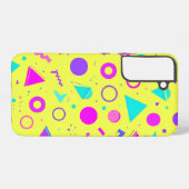 Yellow Neon Memphis Geometric 80s Design Samsung Galaxyケース (裏面横)