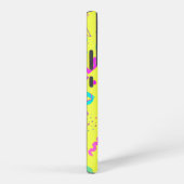 Yellow Neon Memphis Geometric 80s Design Samsung Galaxyケース (右側面)