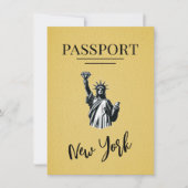 Yellow New York City Passport日付の保存 セーブザデート (正面)