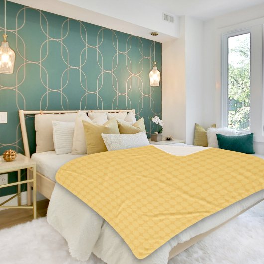 Yellow Octagonal Pattern Sherpa Blanket シェルパブランケット