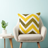 Yellow Olive Chevron Geometric Pattern クッション (椅子)