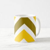 Yellow Olive Chevron Geometric Pattern コーヒーマグカップ (正面右)