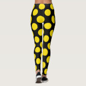 Yellow on Black Polka Dot Leggings レギンス (裏面)