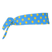 Yellow On Blue Polka Dots Pattern Design タイヘッドバンド (回転270)