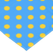 Yellow On Blue Polka Dots Pattern Design テーブルクロス (アングル)
