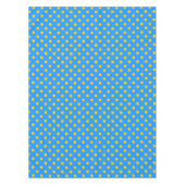 Yellow On Blue Polka Dots Pattern Design テーブルクロス (正面)