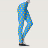 Yellow On Blue Polka Dots Pattern Design レギンス