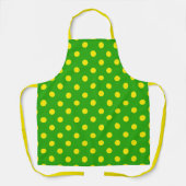 Yellow On Green Polka Dots Pattern Design  エプロン (正面)