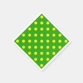 Yellow On Green Polka Dots Pattern Design スタンダードカクテルナプキン (角)