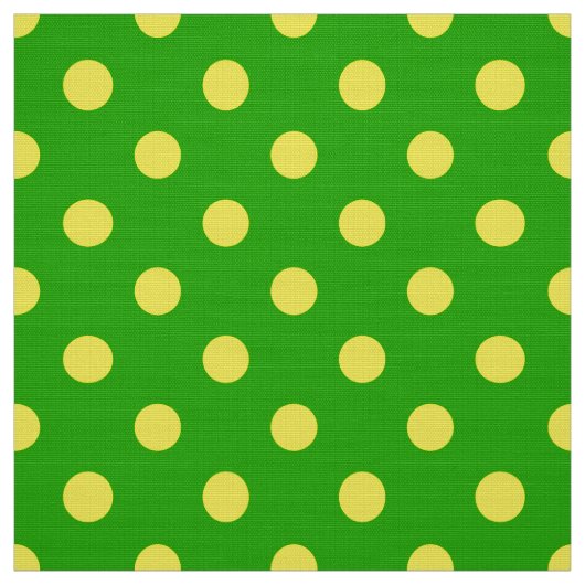 Yellow On Green Polka Dots Pattern Design  ファブリック (見本)