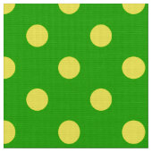 Yellow On Green Polka Dots Pattern Design  ファブリック (クローズアップ)