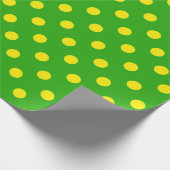 Yellow On Green Polka Dots Pattern Design  ラッピングペーパー (角)
