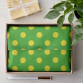 Yellow On Green Polka Dots Pattern Design  薄葉紙 (ギフト)